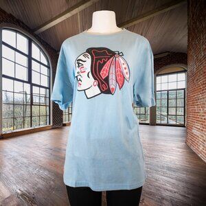 American Needle (Red Jacket) Chicago Blackhawks 100% cotton blue XL T-shirt